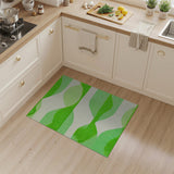 Modern Green Wavy Stripe Area Rug