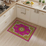 Pink Gold Ornate Medallion Area Rug