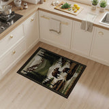 Grizzly Mother Cub Moonlit Mountain Lake Rug