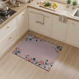 Blush Pink Blush Pink Floral Border Area Rug