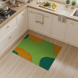 Vibrant Abstract Green Orange Teal Shag Rug