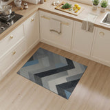 Modern Geometric Grey Blue Zigzag Area Rug