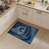 Abstract Navy Blue Swirl Geometric Area Rug