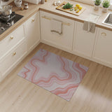 Abstract Area Pink Blush Pink Wavy Abstract Area Rug