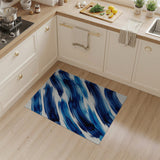 Sweeping Blue Watercolor Brushstroke Area Rug