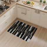 Modern Geometric Bar Area Rug in Black Tan