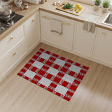 Bold Red Southwestern Geometric Check Rug