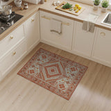 Geometric Orange Terracotta Geometric Southwestern Area Rug