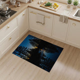 Pine Forest Sunset Silhouette Area Rug