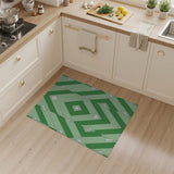 Seafoam Green Geometric Diamond Area Rug