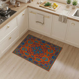 Traditional Persian Multi-color and Patterns Vibrant Orange Persian Medallion Area Rug
