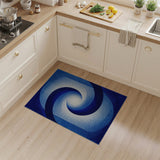 Hypnotic Blue Spiral Vortex Area Rug