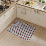 Bold Red Black Crosshatch Geometric Area Rug