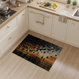 Distressed Orange Tiger Print Area Rug