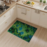 Washable 3D Landscape Forest Map Low Pile Area Rug