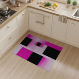 Bold Pink Black Geometric Area Rug