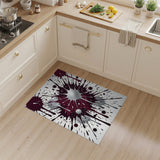 Red Silver Splatter Area Rug