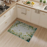 Cherry Blossom Hummingbird Floral Area Rug