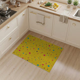 Vibrant Yellow Multi-Color Polka Dot Area Rug