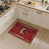 Red Football Field Area Rug