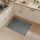 Blue and Teal Persian Floral Medallion Rug