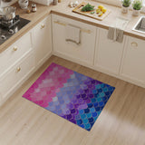 Shimmering Mermaid Scales Area Rug in Pink to Teal