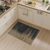 Distressed Tan Charcoal Geometric Area Rug