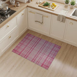 Pink Plaid Checkered Area Rug