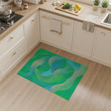 Abstract Area Vibrant Green Wave Abstract Area Rug