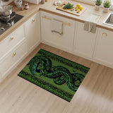 Coiled Emerald Green Snake Area Rug