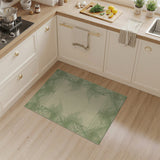 Green Geometric Border Cream Area Rug