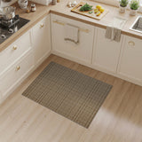 Beige Lattice Woven Geometric Area Rug
