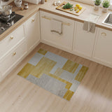Bold Yellow Geometric Block Area Rug