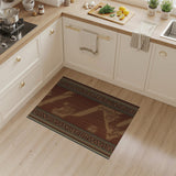 Ornate Traditional Persian Brown Tan Area Rug