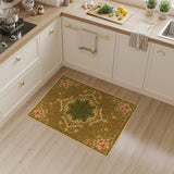 ODIKA Brown Floral Medallion Area Rug