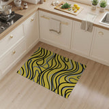 Abstract Area Yellow Vibrant Yellow Wavy Abstract Area Rug
