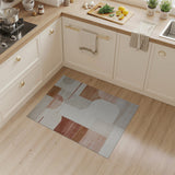 Beige and Neutral Geometric Modern Modern Geometric Abstract Beige Area Rug