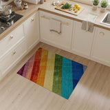 Vibrant Rainbow Diagonal Stripe Shag Rug