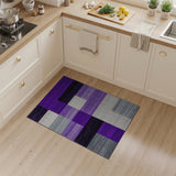 Purple Purple Geometric Block Modern Area Rug