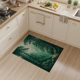Misty Pine Forest Path Area Rug