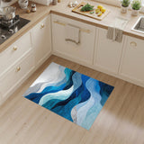 Abstract Area Wave Blue Teal Wave Abstract Area Rug
