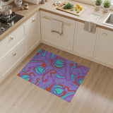 Vibrant Purple Abstract Swirl Area Rug