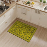 Yellow Vibrant Yellow Abstract Swirl Area Rug