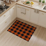 Burnt Orange Black Buffalo Plaid Area Rug