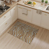 Orange Wavy Orange Abstract Area Rug