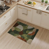 Green Green Abstract Geometric Modern Area Rug