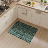 Teal Woven Geometric Area Rug
