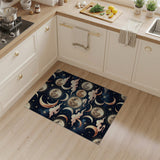 Golden Moon Phases and Stars Celestial Rug