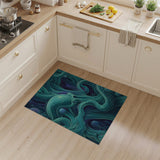 Teal Octopus Abstract Area Rug