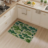 Green Cactus Desert Pattern Area Rug
